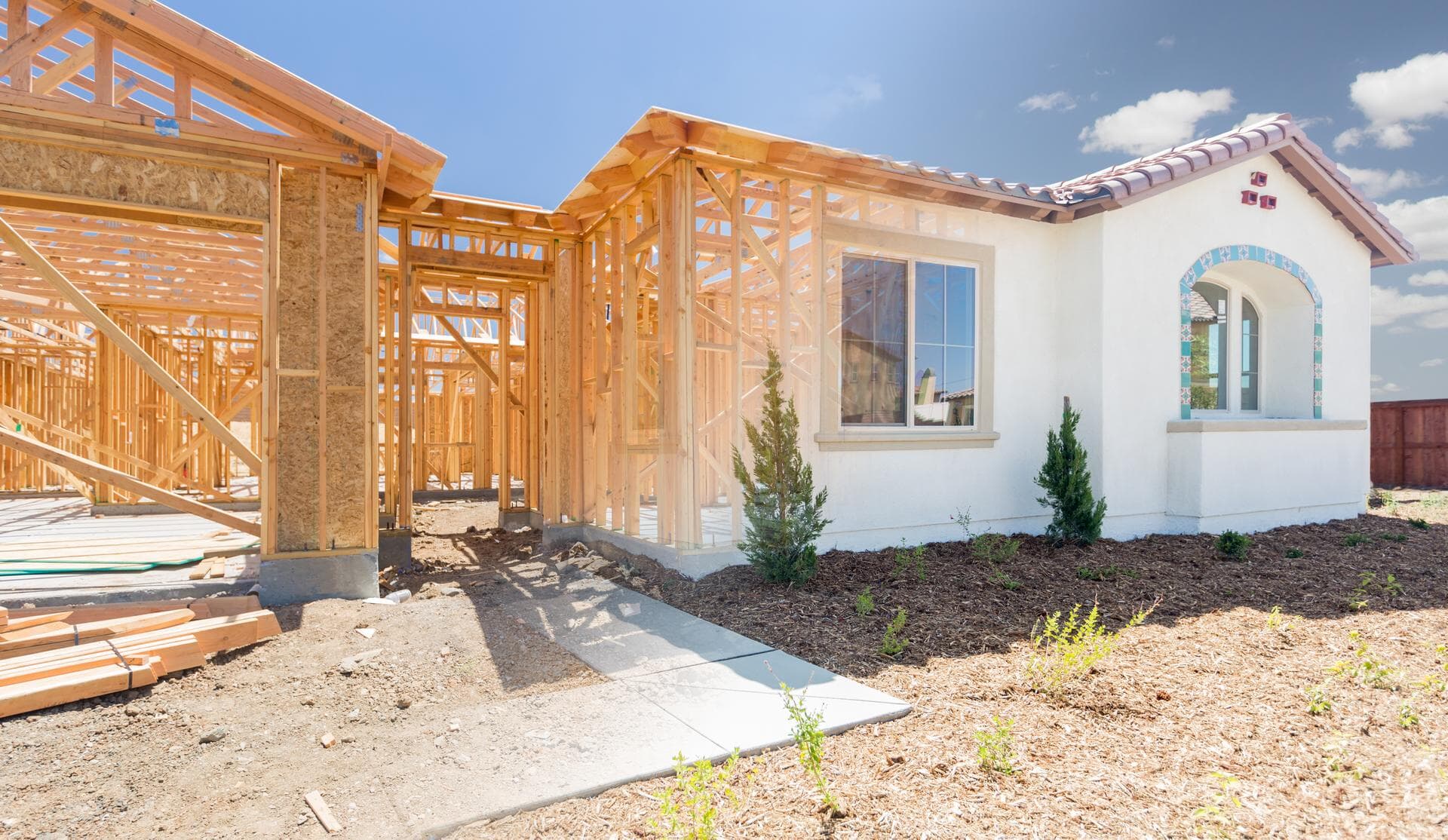 Image of single family home addition under construction